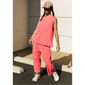 Free People Movement Hot Shot Relaxed Two Piece Pants Set Hot Pink Medium